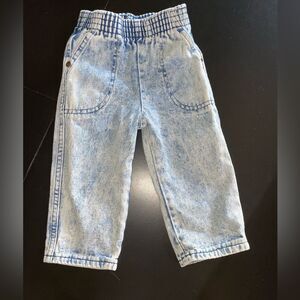 Vintage Little Ones toddler acid wash jeans elastic pants sz 18 mos